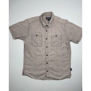 Patagonia Men’s Hemp Organic Cotton Shirt Size Medium Brown Geometric